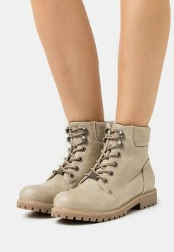 TOM TAILOR Lace-up Ankle Boots - Offwhite