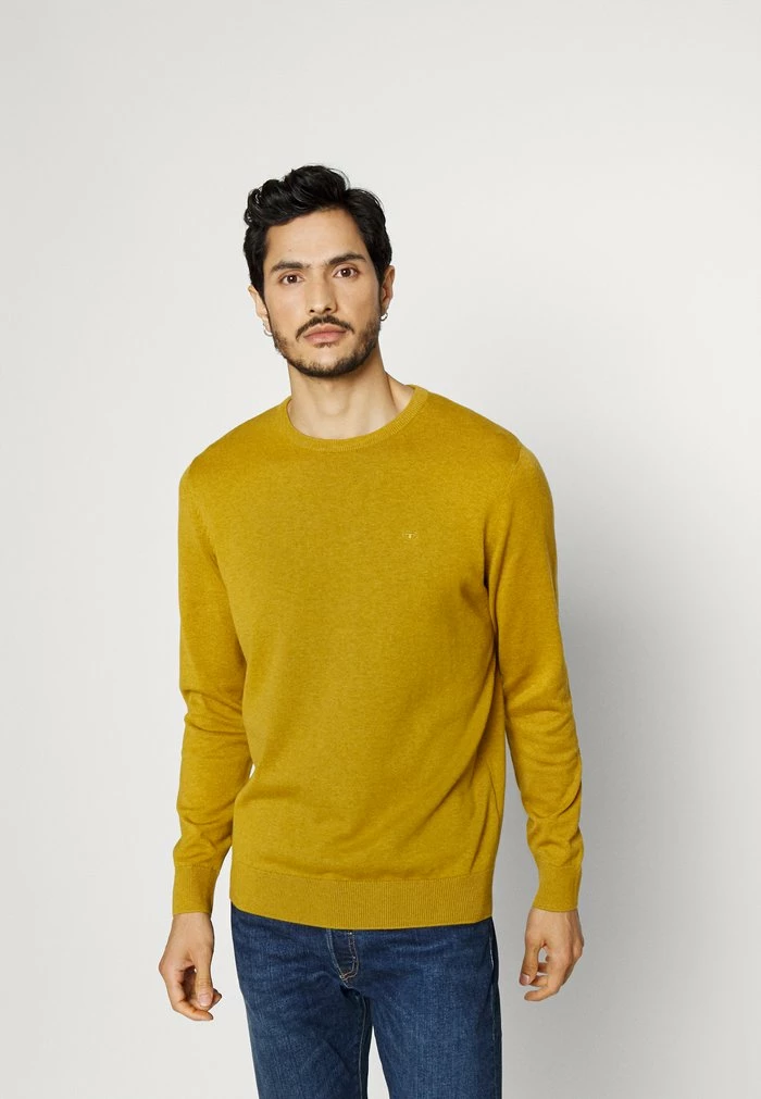 TOM TAILOR BASIC CREW NECK SWEATER - Jumper - New Mud Yellow 3 TOM TAILOR BASIC CREW NECK SWEATER - Jumper - New Mud Yellow