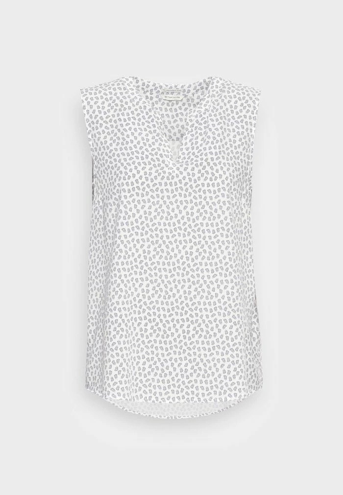TOM TAILOR SLEEVELESS - Blouse - Offwhite Small Leaf Design 6 TOM TAILOR SLEEVELESS - Blouse - Offwhite Small Leaf Design - Image 4